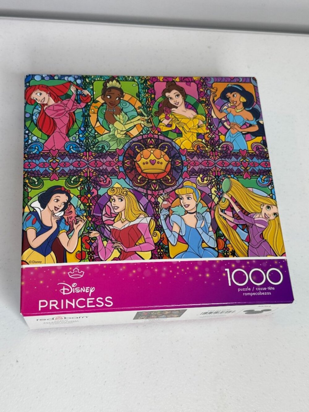 Disney Princess 1000 Piece Stained Glass Puzzle Ariel Belle Jasmine New